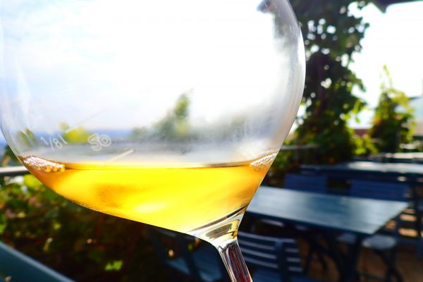 Weinglas in Nahaufnahme